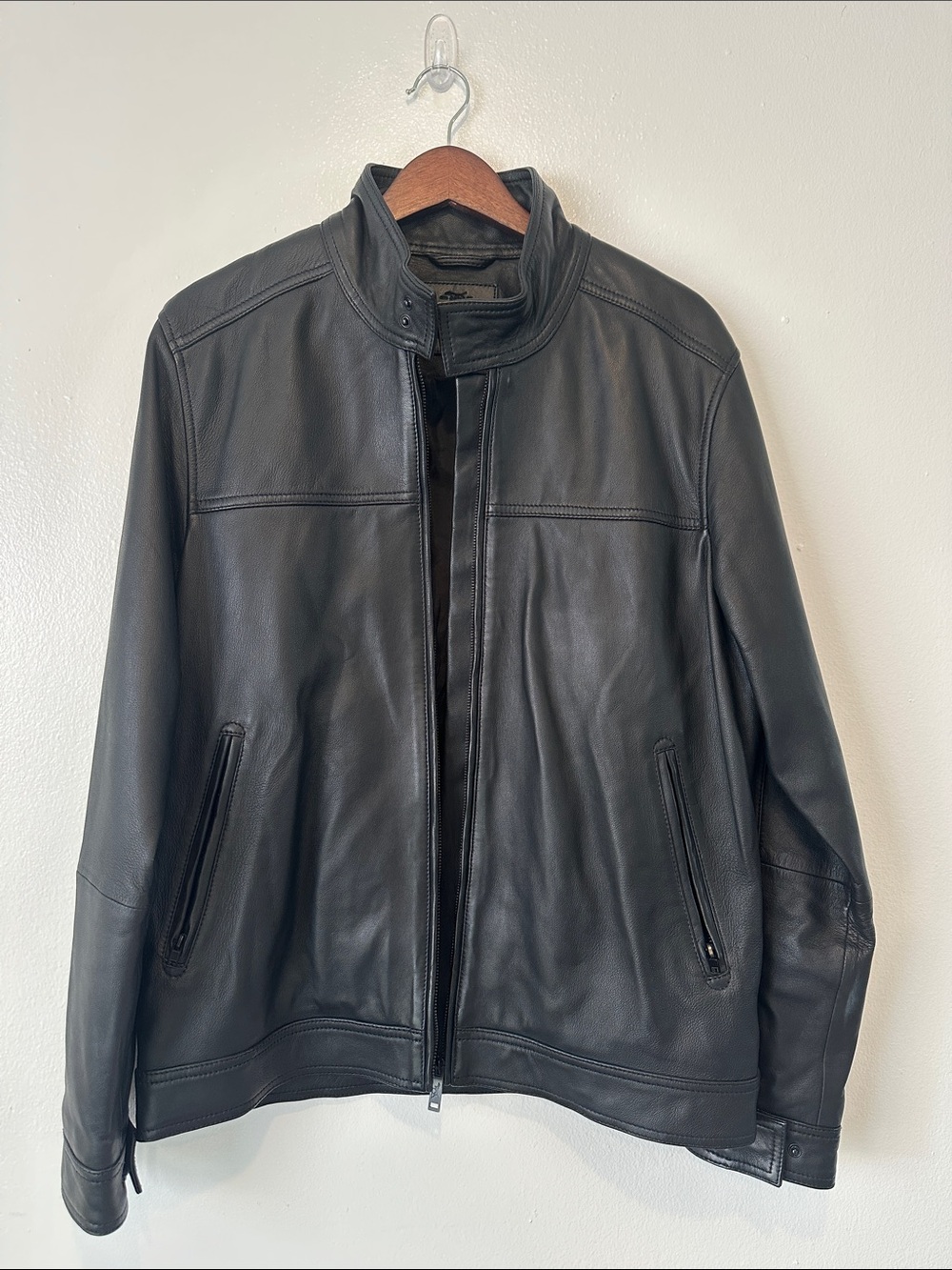 Rodd & Gunn Black Leather Bomber Jacket